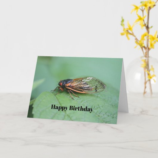 Foto van Cicada Birthday Kaart (Gele Bloem)