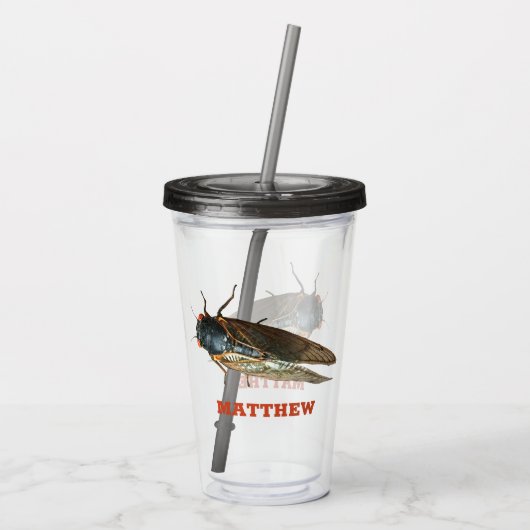Foto van Cicada Bug, Insect gepersonaliseerd Acryl Drinkbeker (Achterkant)
