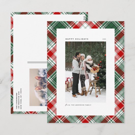 Foto van Classic Green en Red Pset Feestdagenkaart (Voorkant / Achterkant)