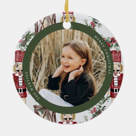 Foto van Classic Nutcraker Pattern Keramisch Ornament (Achterkant)