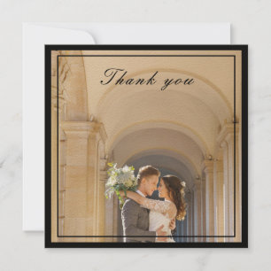 Foto van Classy & Elegant Black & Cream Ivory Wedd Bedankkaart