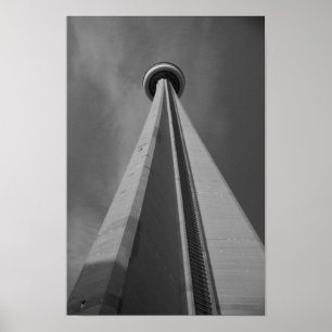Foto van CN Tower Toronto Canada Black & White Poster