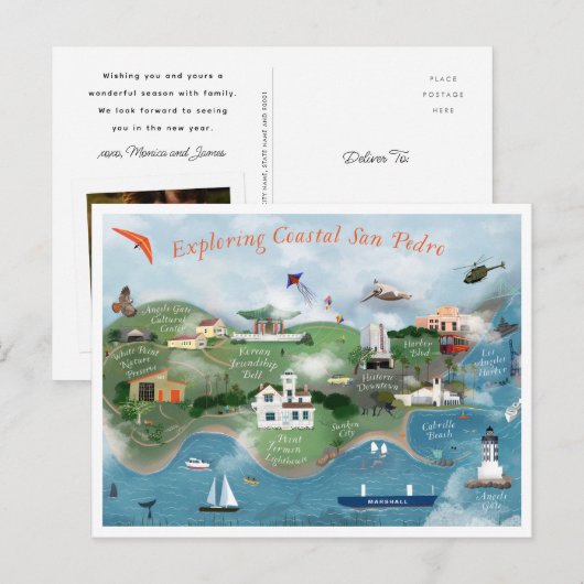 Foto van Coastal San Pedro verkennen Foto Briefkaart (Voorkant / Achterkant)