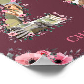 Foto van Collage Big 21st Birthday Pink Flower Wom Poster (Hoek)