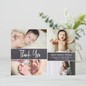 Foto van Collage Birth Announcement Baby shower Bedankkaart (Staand voorkant)