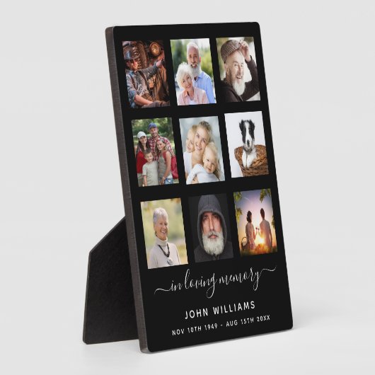 Foto van collage Black Memorial Fotoplaat (Zijkant)