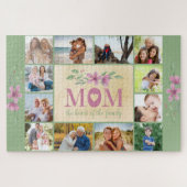 Foto van Collage Border Mam Quote Green Floral Legpuzzel (Horizontaal)