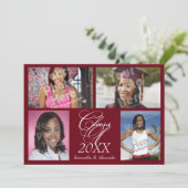 Foto van Collage Burgundy Afstuderen/Party Kaart (Staand voorkant)