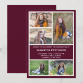 Foto van Collage Burgundy Red & White Afstuderen Kaart (Voorkant / Achterkant)