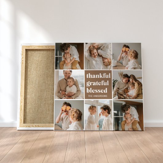 Foto van Collage Family | Gelukkig Grateful Blesse Canvas Afdruk