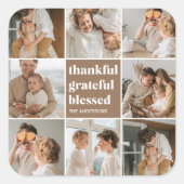 Foto van Collage Family | Gelukkig Grateful Blesse Vierkante Sticker (Voorkant)