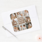 Foto van Collage Family | Gelukkig Grateful Blesse Vierkante Sticker (Envelop)