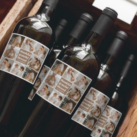 Foto van Collage Family | Gelukkig Grateful Blesse Wijn Etiket