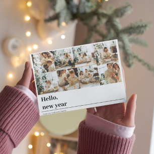 Foto van Collage Family   Hallo nieuwjaar Briefkaa Feestdagenkaart