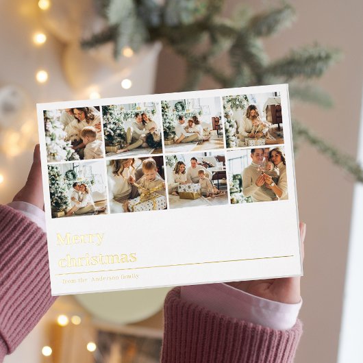 Foto van Collage Family | Vrolijk kerstBriefkaart Folie Feestdagen Briefkaart
