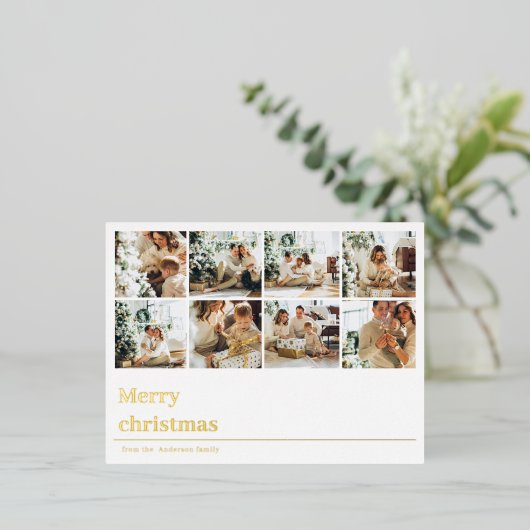 Foto van Collage Family | Vrolijk kerstBriefkaart Folie Feestdagen Briefkaart (Staand Voorkant)