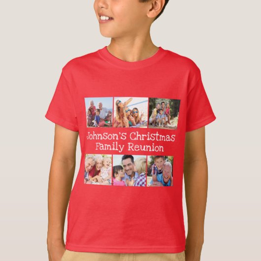 Foto van Collage kerstfamilie Reunion Kinder T-shirt (Voorkant)