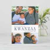 Foto van Collage Painted Gold Navy Kwanzaa Foto Feestdagenkaart (Staand voorkant)