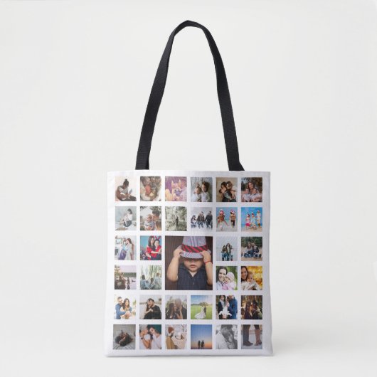 Foto van Collage Unique Personalized 33 Foto Tote Bag (Voorkant)