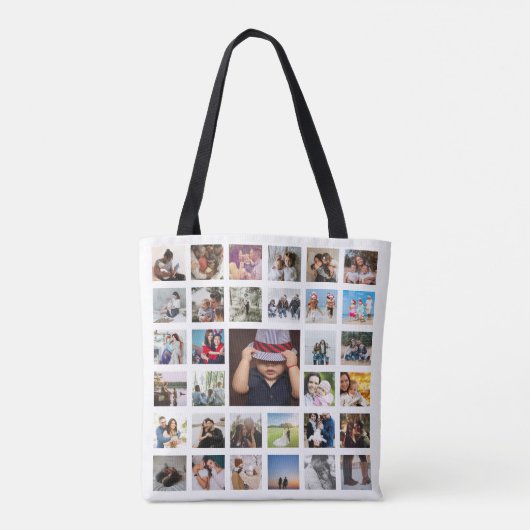 Foto van Collage Unique Personalized 33 Foto Tote Bag (Achterkant)