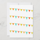 Foto van Colorful Bunting Flag Girl Birthday Kaart (Achterkant)