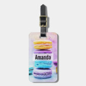 Foto van Colorful Delicious Macarons Bagagelabel (Voorkant verticaal)