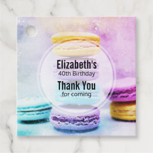 Foto van Colorful Delicious Macarons Birthday Bedankjes Labels
