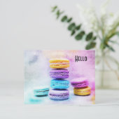 Foto van Colorful Delicious Macarons Briefkaart (Staand voorkant)