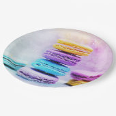 Foto van Colorful Delicious Macarons Papieren Bordje (Gekanteld)