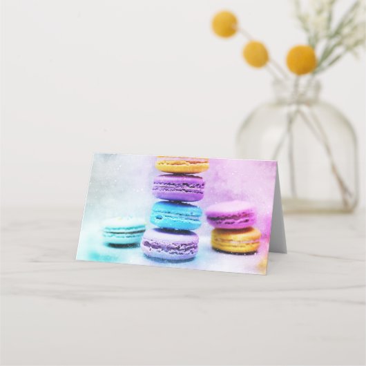 Foto van Colorful Delicious Macarons Plaatskaartje (Voorkant)