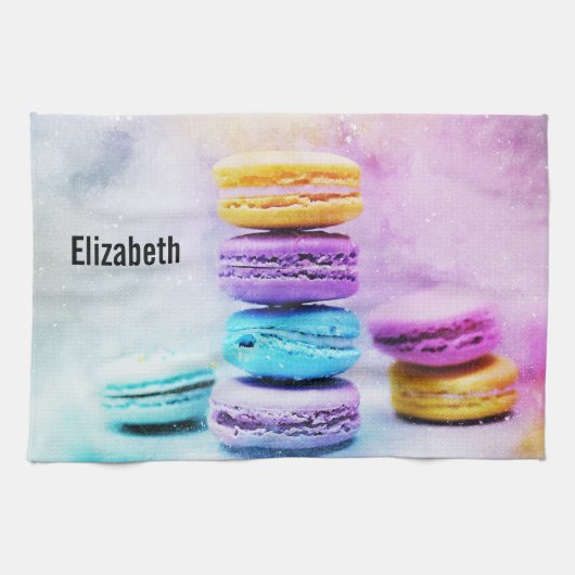 Foto van Colorful Delicious Macarons Theedoek (Horizontaal)