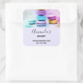 Foto van Colorful Macarons Business Vierkante Sticker (Tas)