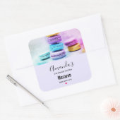 Foto van Colorful Macarons Candle Vierkante Sticker (Envelop)