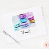 Foto van Colorful Macarons Hartelijk dank Vierkante Sticker (Envelop)