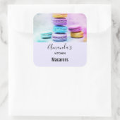 Foto van Colorful Macarons Kitchen Vierkante Sticker (Tas)