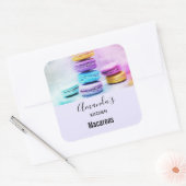 Foto van Colorful Macarons Kitchen Vierkante Sticker (Envelop)