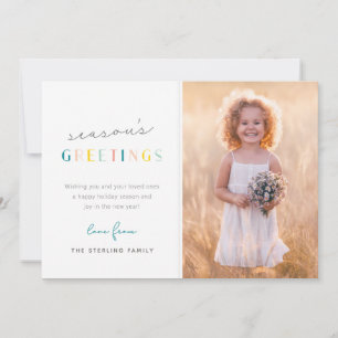 Foto van Colorful Modern Seizoensfamilie Foto Feestdagenkaart