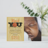 Foto van Cool Basketball Baby shower Bedankkaart (Staand voorkant)