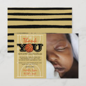 Foto van Cool Basketball Baby shower Bedankkaart (Voorkant / Achterkant)