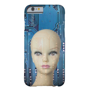 Foto van Cool Blue Woman Artificial Intelligence Barely There iPhone 6 Hoesje