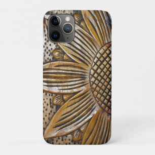 Foto van Cool Faux Wooden Sunflower Wood iPhone 11 Pro Hoesje