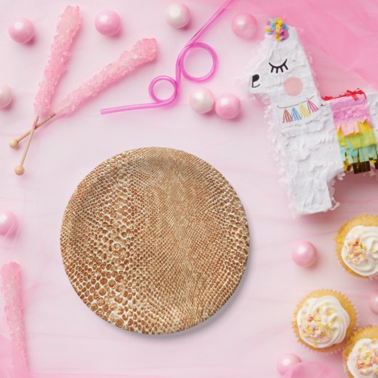 Foto van Cool Tan Snake Skin Papieren Bordje (Feest)