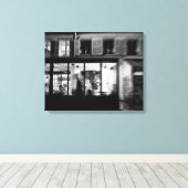 Foto van Cool, urban modern Parisian night Canvas Afdruk (Insitu (Houten vloer))