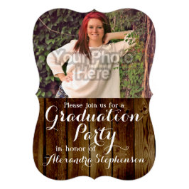 Foto van country  Wood Graduation Party 12,7x17,8 Uitnodiging Kaart