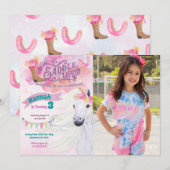 Foto van Cowgirl Birthday Invitation Horse Kaart (Voorkant / Achterkant)