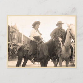  foto van cowgirl en cowboy 1908 briefkaart
