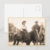  foto van cowgirl en cowboy 1908 briefkaart (Voorkant / Achterkant)