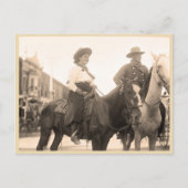  foto van cowgirl en cowboy 1908 briefkaart (Voorkant)