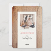 Foto van Cozy Fireplace kerstboom Fox Waterverf Feestdagenkaart (Achterkant)