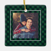 Foto van Cozy Trendy Green Buffalo Plays Keramisch Ornament (Voorkant)